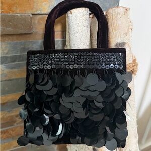 Noir Paillette - Velvet Handbag